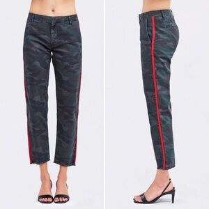 Sundry x Anthropologie Side Trim Camo Le Soleil Pants in Charcoal Size 27